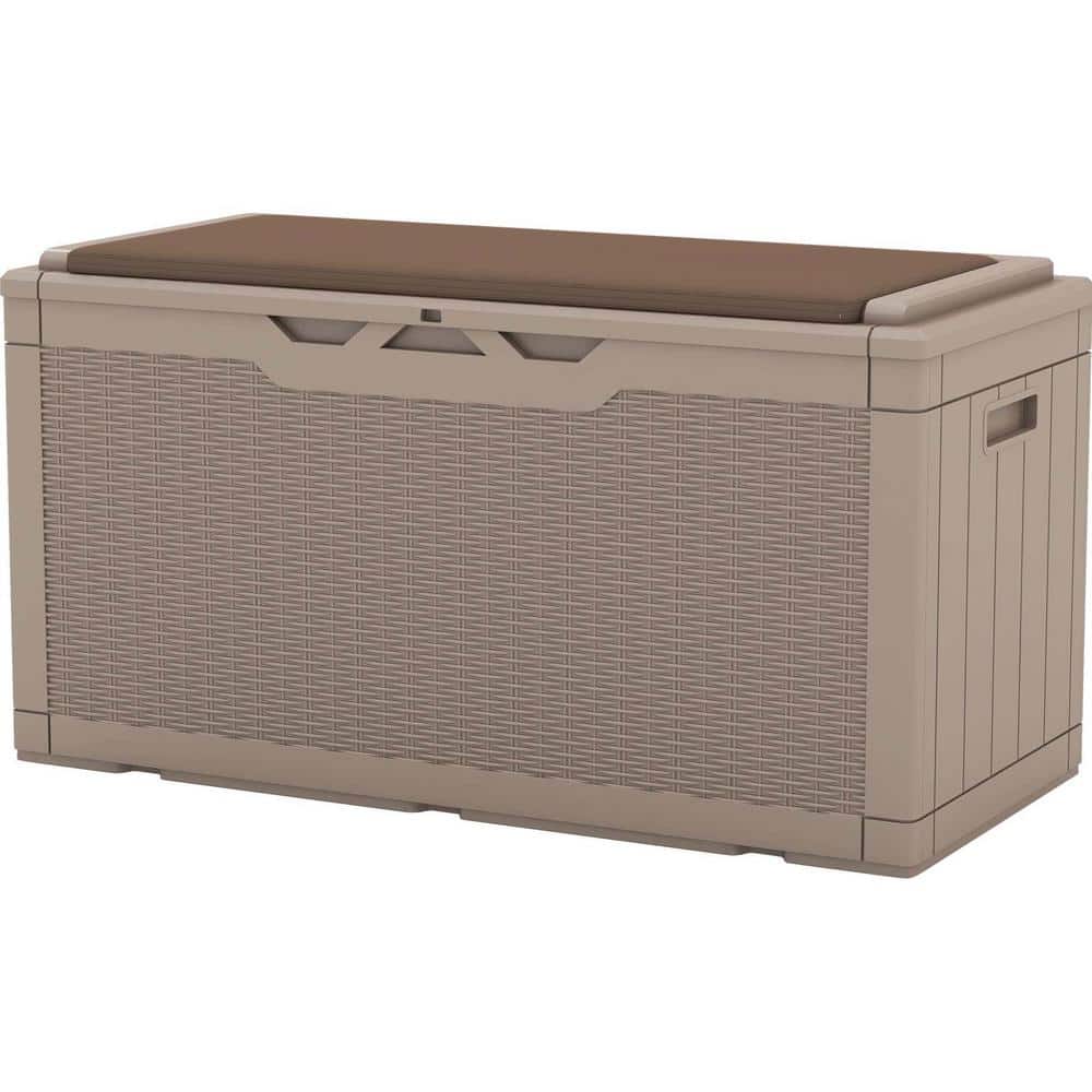 Patiowell Classics 100 Gal. Light Brown Resin Deck Box with Soft