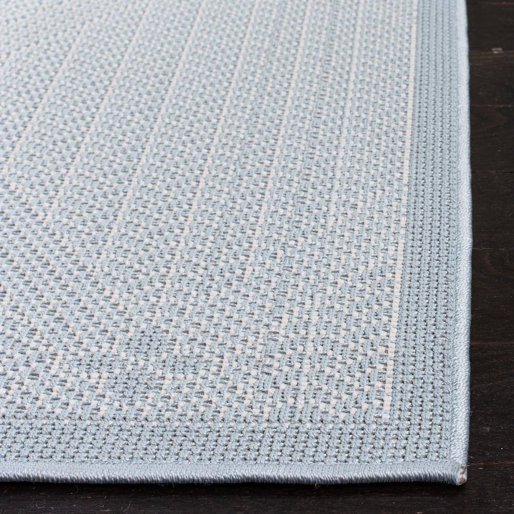 Light Blue/Ivory Synthetic 78'' Square Easy-Care Area Rug