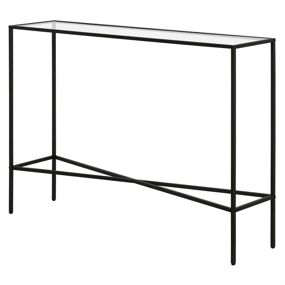 Henley 42" Blackened Bronze Metal & Glass Console Table
