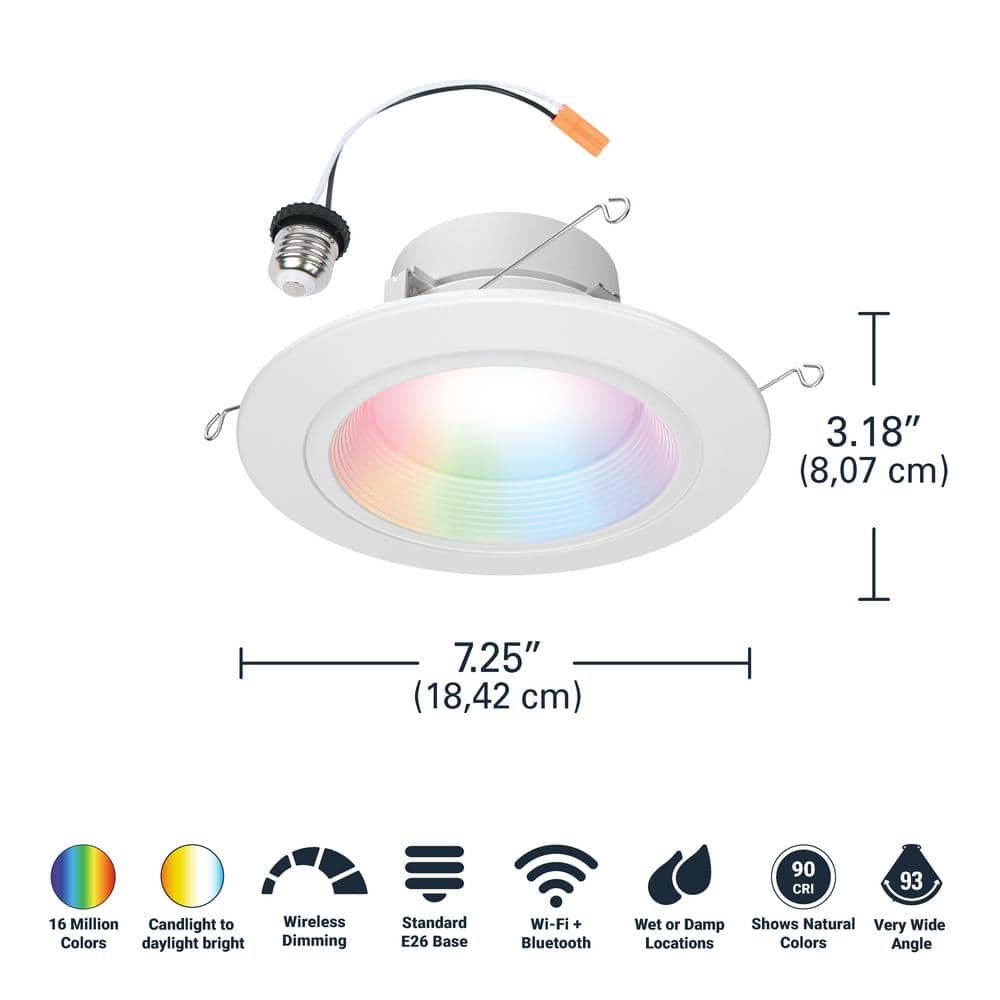 White Aluminum Smart Wi-Fi LED Recessed Downlight