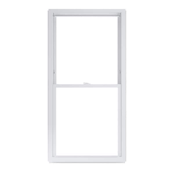 American Craftsman 31.25 in. x 60.25 in. 50 Series White Double Hung Low-E Argon Glass Vinyl Replacement Window, Screen Incl