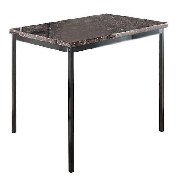 Signature Home SignatureHome 54" W in. Finish Black Material Metal Top Faux Marble Wood Dining Table Seating Capacity Seats 4