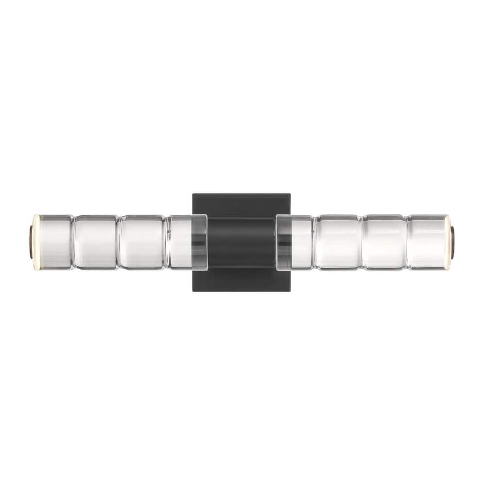 Beale 18 in. W x 5 in. H Black Lustre LED Contemporary Dimmable Bathroom Vanity Light with Crystal Shades price history on PriceWatchPro