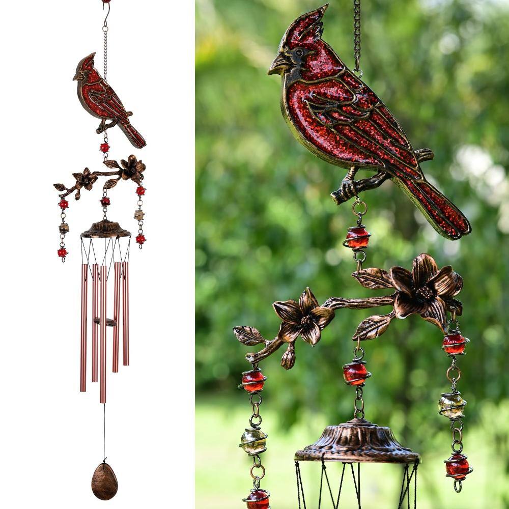 32 in. Cardinal Wind Chime with Soothing Tones in Bronze, 1-Piece price history on PriceWatchPro