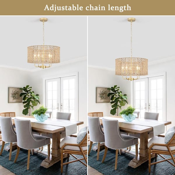 LWYTJO Nevarez 18.9 in. 5-Light Gold Bohemian Pendant
