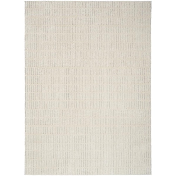 Nourison Home Cozy Modern Ivory Grey 5 ft. x 7 ft. Linear