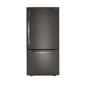 33 in. W 26 cu. ft. Bottom Freezer Refrigerator w/ Multi-Air Flow and Smart Cooling in PrintProof Black Stainless Steel
