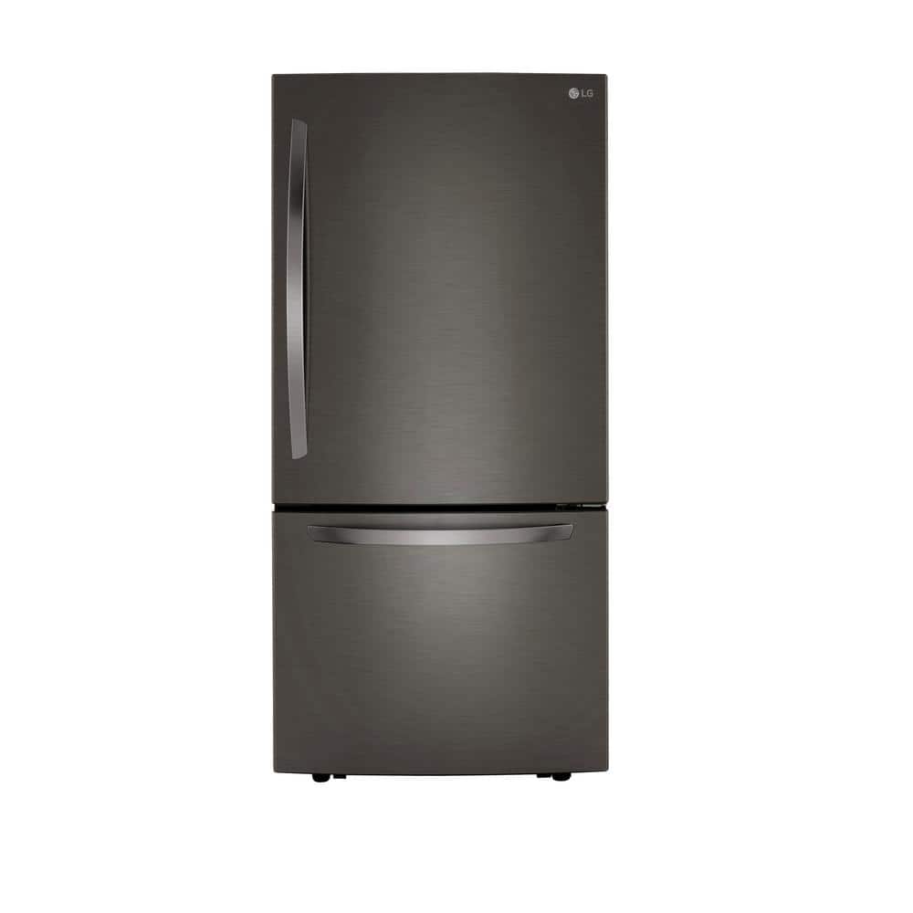 LG Electronics 25.50 cu. ft. Bottom Freezer Refrigerator in PrintProof Black Stainless Steel with Filtered Ice and Smart Cooling