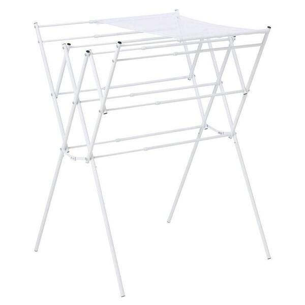 HoneyCanDo Expandable White Drying Rack with Mesh Shelf DRY01109