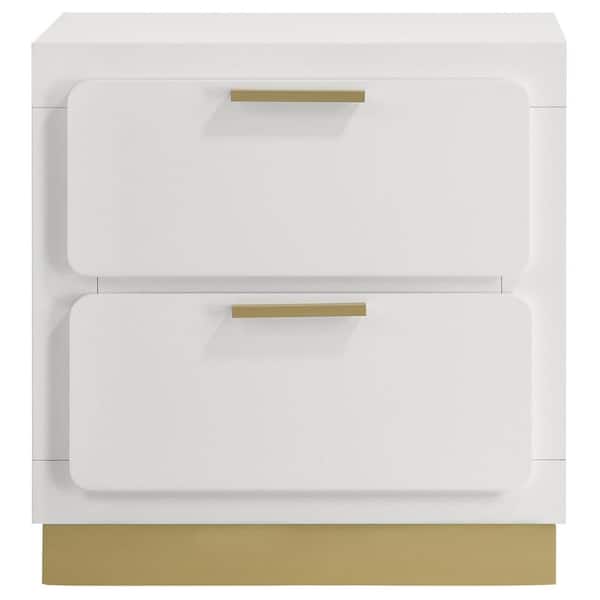Coaster Caraway White 2 Drawer Nightstand 224772 - The Home