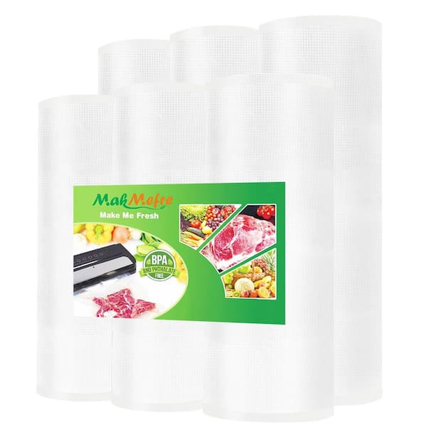 6 Pack Heavy Duty Vacuum Sealer Bags, Universal Fit for Clamp Style Machines, Food Grade Precut Sous Vide Bags