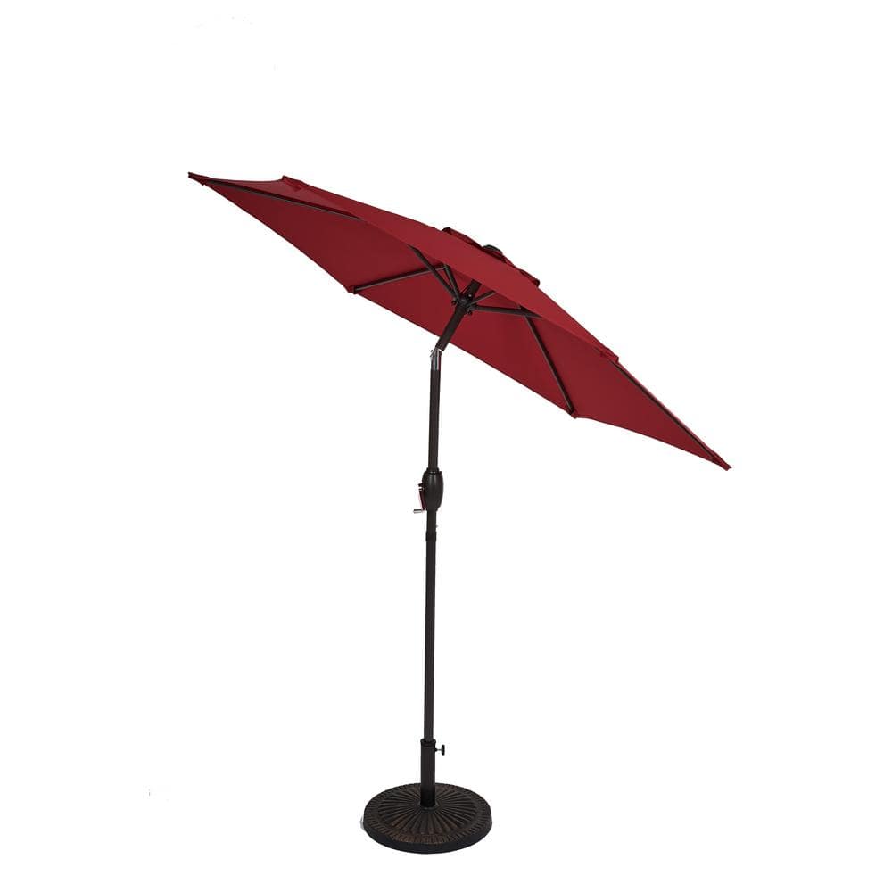 7.5 ft. Steel Market Patio Umbrella in Chili Red