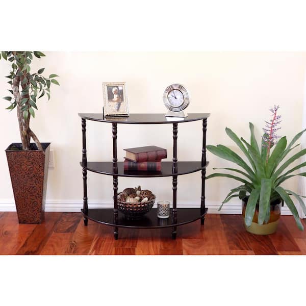 espresso half moon console table