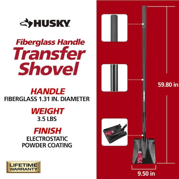47 in. L Fiberglass Handle Carbon Steel Transfer Shovel with Grip