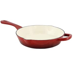 Artisan 10 in. Cast Iron Nonstick Skillet in Scarlet Red with Helper Handle