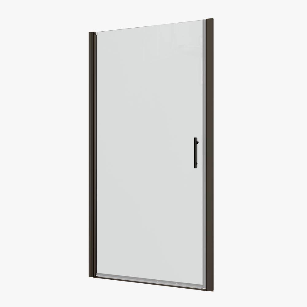 Matte Black Frameless Pivot Shower Door with Clear Glass, 28-29.4 in. W x 72 in. H