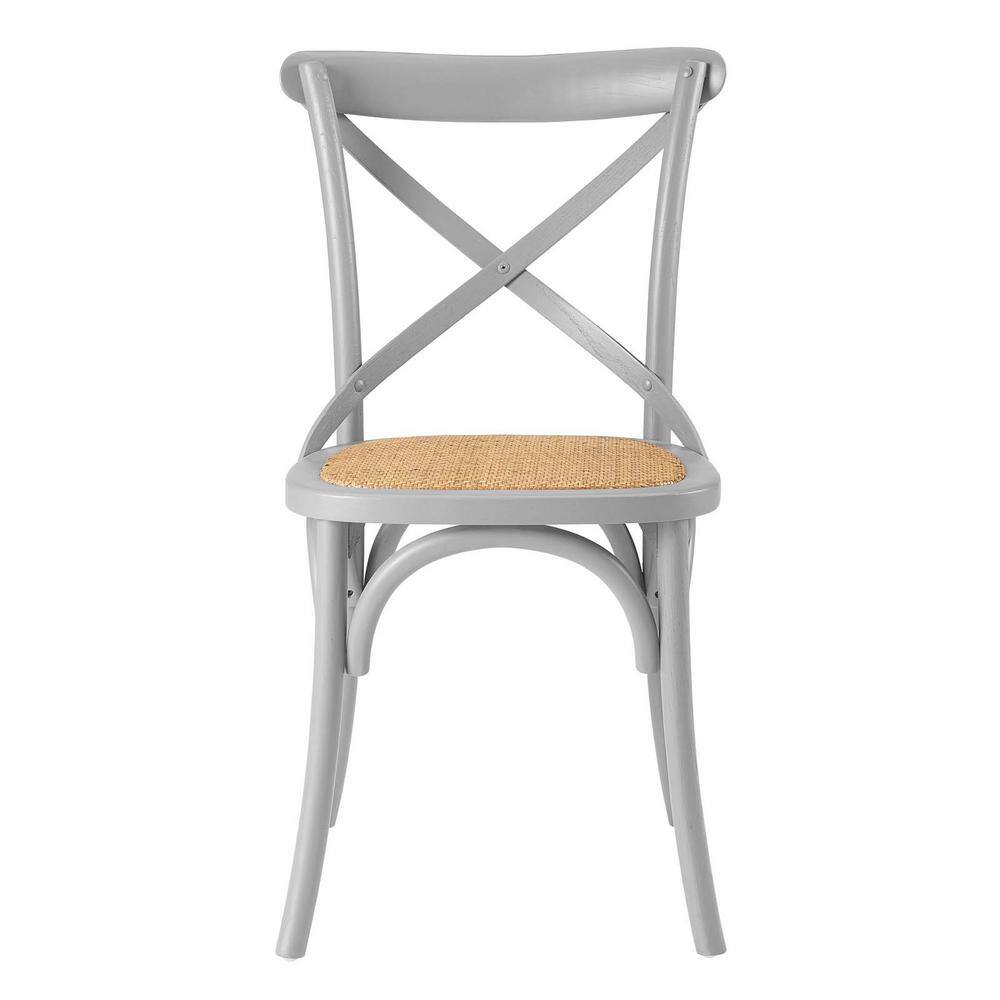 Light Gray High Cross Back Wood Side Chair