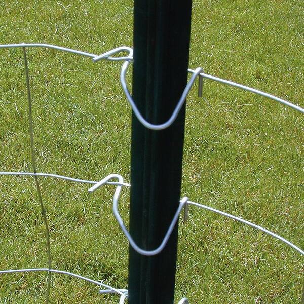 No-Rust Fencing Fabric x 6 ft x 3-1/2 in Green Steel Fence T-Post 1-3/4 in