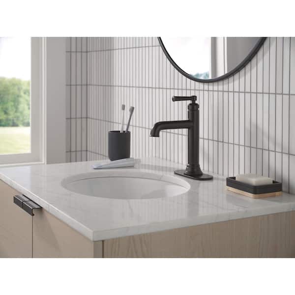 Foundations Design Series Traditional Single Handle Single Hole Bathroom Sink Faucet in Matte Black