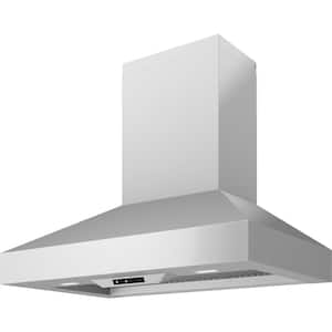 Podesta 36 in. 600 CFM Wall Mount Range Hood with LED Lights in Stainless Steel