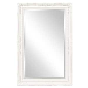Medium Rectangle Glossy White Beveled Glass Mirror (24 in. H x 36 in. W)