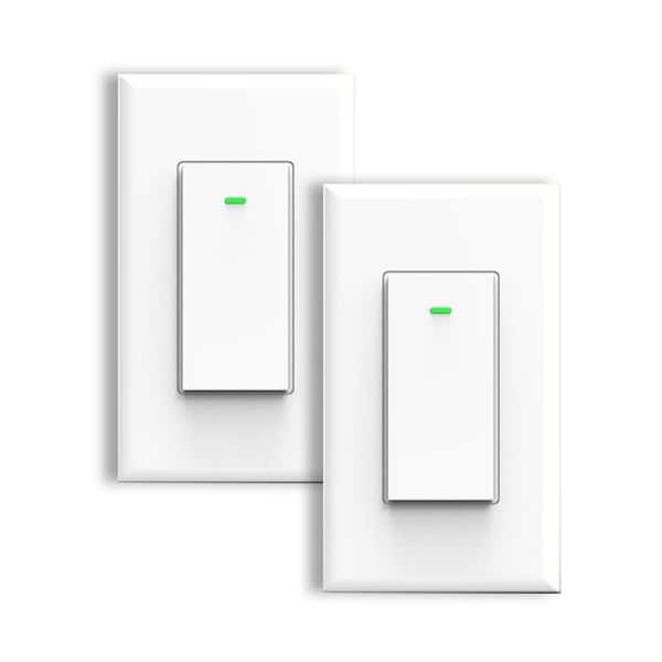 BAZZ 6 Amp Smart Toggle Light Switch, White (2-Pack)
