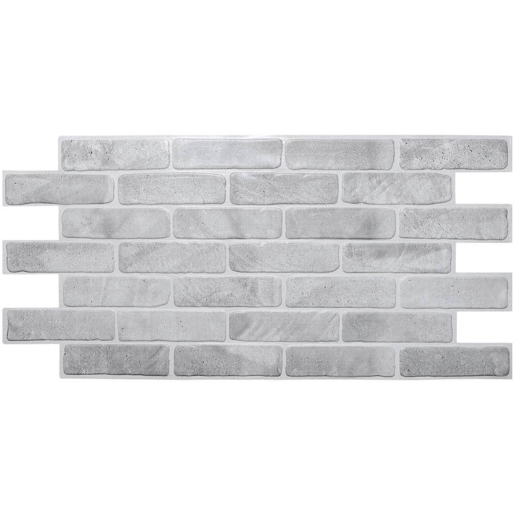 Vintage Gray Faux Brick 3D PVC Wall Paneling
