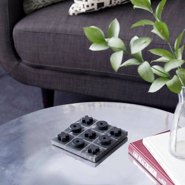 Tic Tac Toe Game - Black & Silver