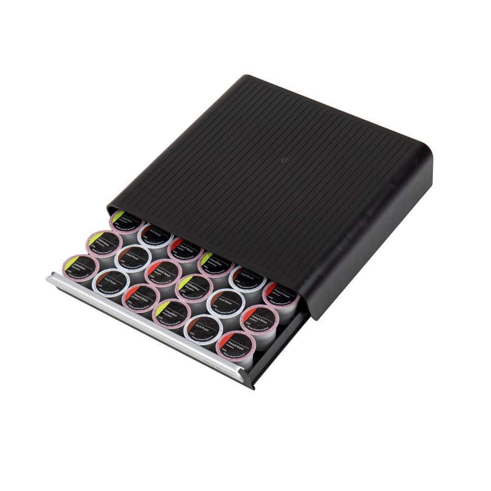 Black Single-Serve Coffee Pod Drawer and Organizer