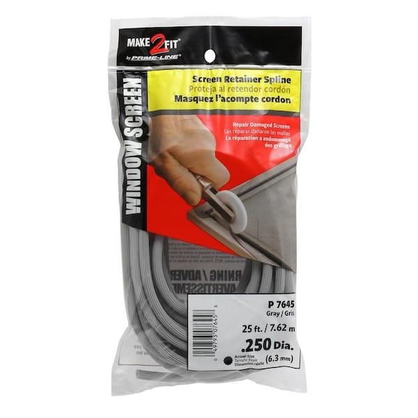 0.250 in. x 25 ft. Gray Screen Retainer Spline