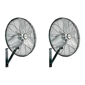 20 in. 3 Fan Speeds Commercial Grade Classic Oscillating Wall Fan in Black (2-Pack)