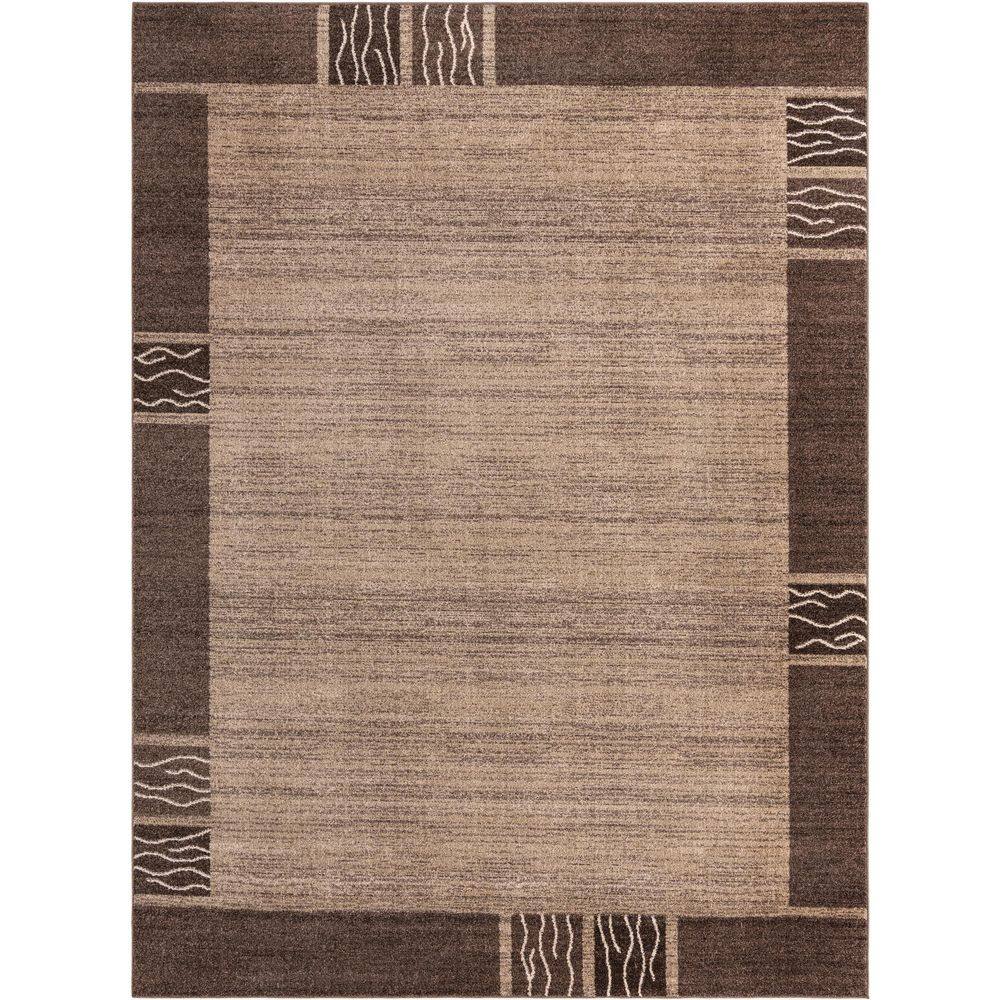 Brown Rectangular Tufted Washable Reversible 9' x 12' Rug