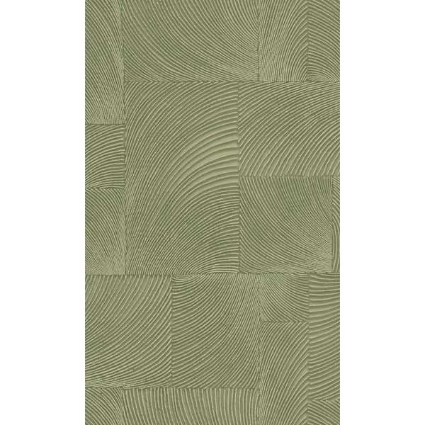 Walls Republic Green Abstract Geometric Waves Printed Non-Woven Non-Pasted Textured Wallpaper 57 Sq. Ft.