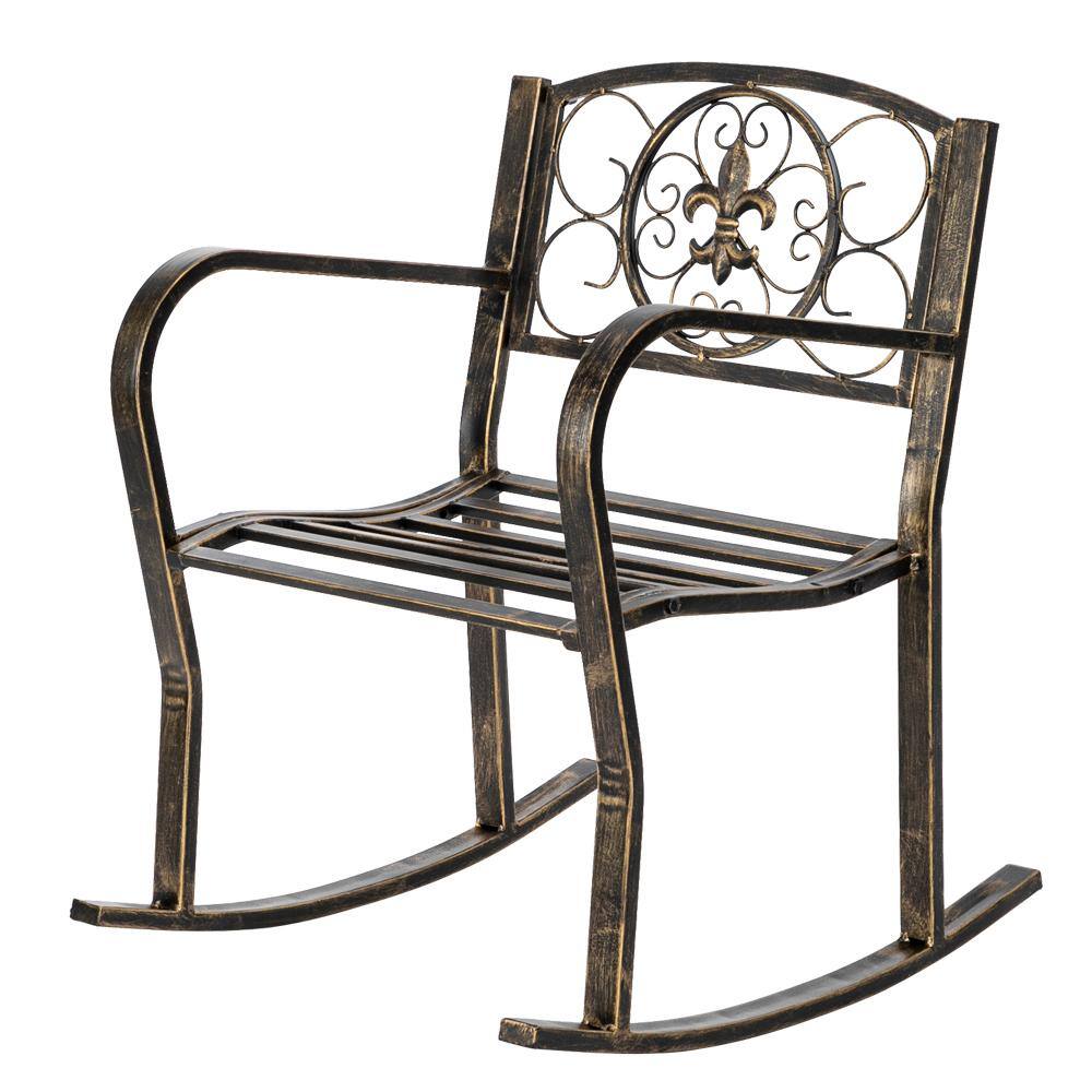 Winado Metal Outdoor Rocking Chair-457439098502 - The Home Depot