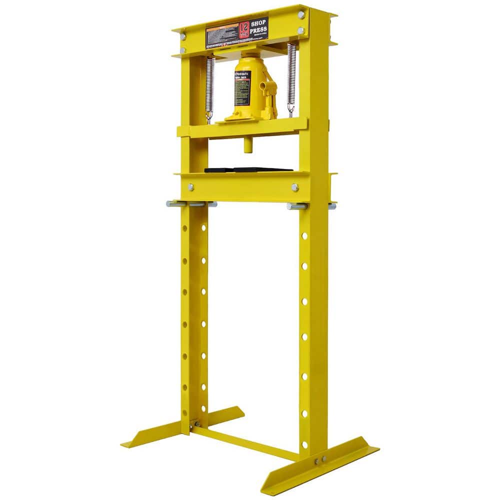 12-Ton Steel H-Frame Garage Floor Press, Hydraulic Shop Press with Press Plates, Yellow price history on PriceWatchPro