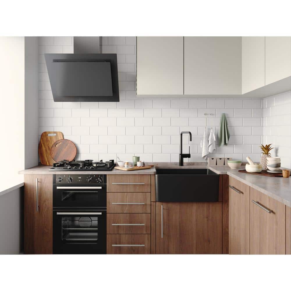 Matte Black Fireclay Single Bowl Farmhouse Kitchen Sink