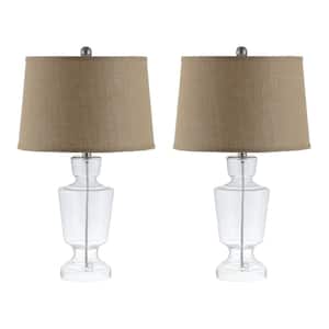 Amby 24 in. Clear Table Lamp with White Shade (Set of 2)