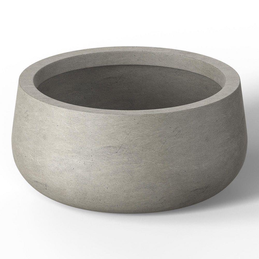 16 in. Medium Light Gray(Enhanced Interior) Concrete Round Planter / Pot with Drainage Holes price history on PriceWatchPro