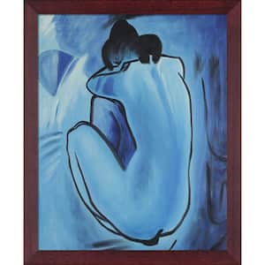 Blue Nude by Pablo Picasso Open Grain Mahogany Framed People Oil Painting Art Print 18.5 in. x 22.5 in.