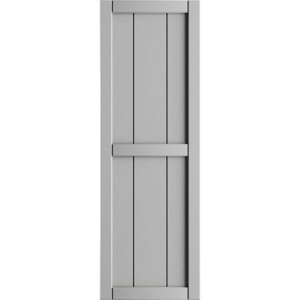Ekena Millwork 21-1/2 in. x 40 in. True Fit PVC 4-Board Framed Board and Batten Shutters in Hailstorm Gray (Per Pair)