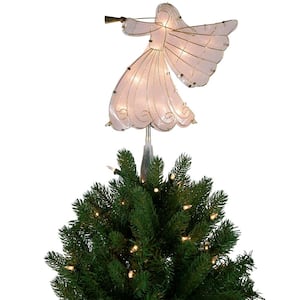 Pink Snowflake Mini Tree Topper Christmas Glitter Decor Metal Spiral