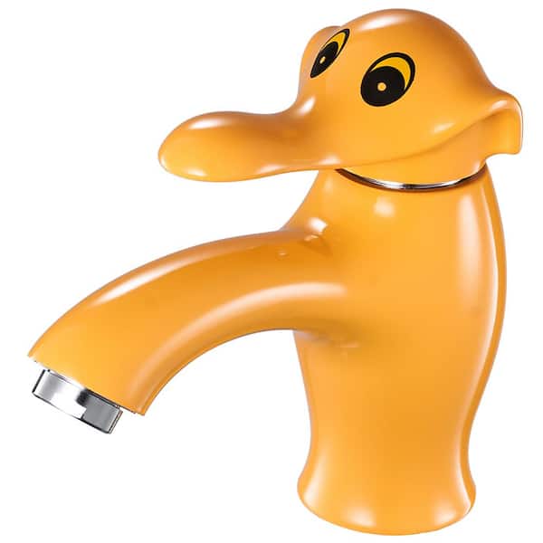 Boyel Living Cartoon Shape Single Hole Single-Handle Bathroom Faucet in Orange Suitable For Children