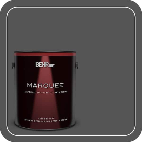 BEHR MARQUEE 1 gal. #QE-62 Maximum Gray Flat Exterior Paint & Primer