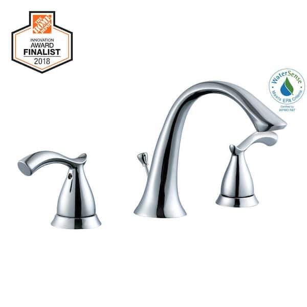 Glacier Bay Edgewood 8 in. Widespread 2-Handle High-Arc store Bathroom Faucet in Brush