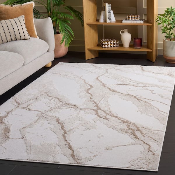 Sable 9 ft. x 12 ft. Ivory/Beige Abstract Area Rug