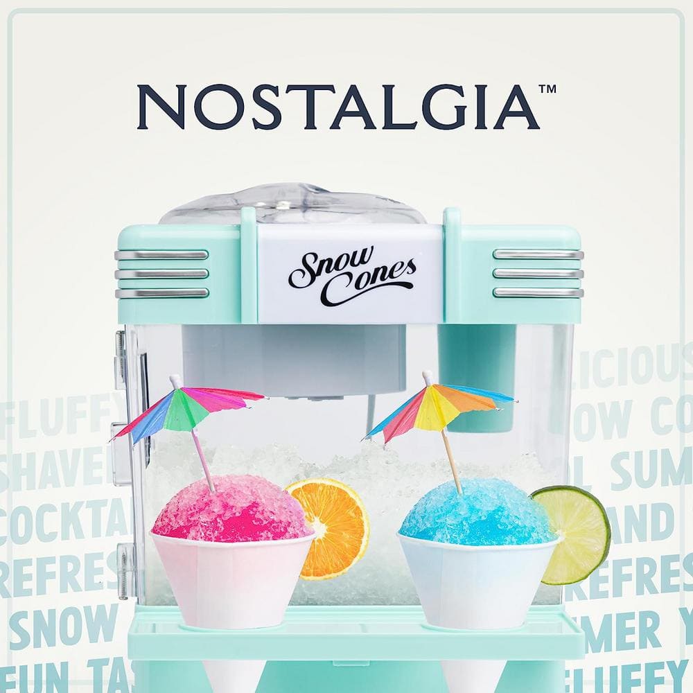 Aqua Stainless Steel Countertop Snow Cone Maker with Reusable Cones