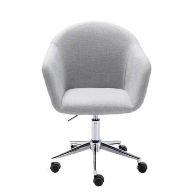 Thurman Task Chairs Gray Linen Height Adjustable Upholstery Swivel Office Chair