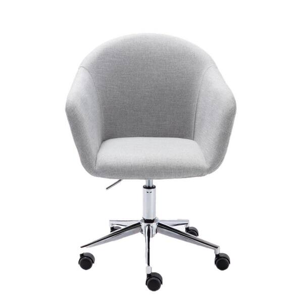 LUCKY ONE Thurman Task Chairs Gray Linen Height Adjustable Upholstery Swivel Office Chair