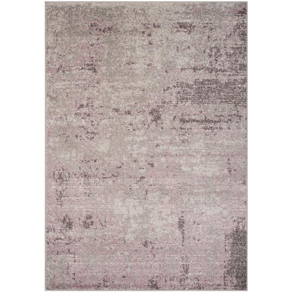 Adirondack Light Gray/Purple 10 ft. x 14 ft. Distressed Area Rug