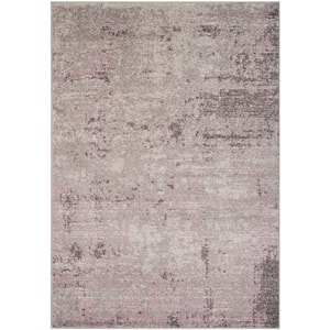 Adirondack Light Gray/Purple 4 ft. x 6 ft. Solid Area Rug